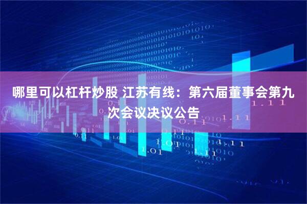 哪里可以杠杆炒股 江苏有线：第六届董事会第九次会议决议公告